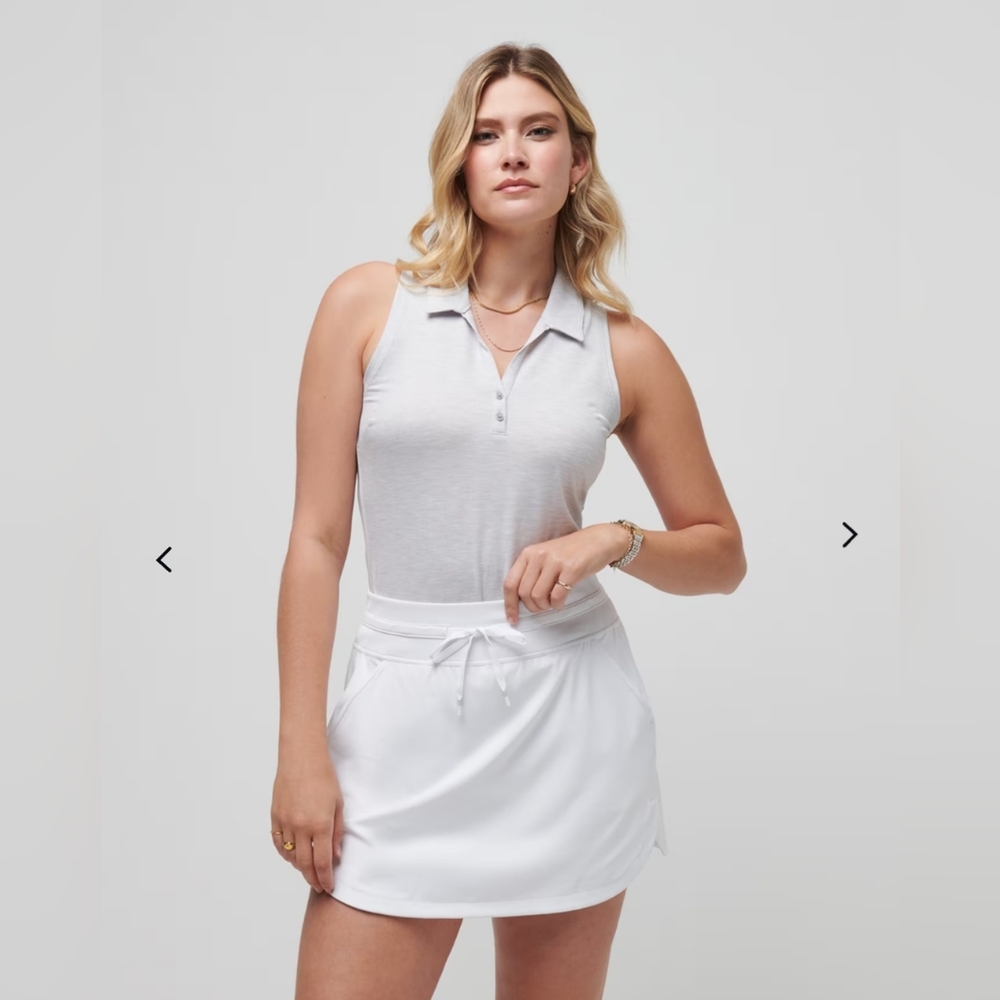Women's Travis Mathew Featherweight Active Sleeveless Polo. Size XXL. Gray.